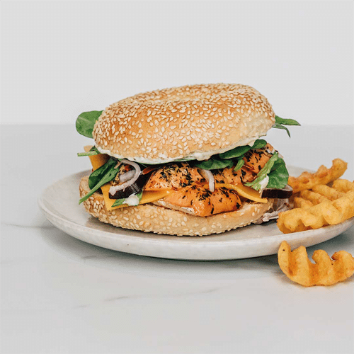 Trying Nemo bagel burger