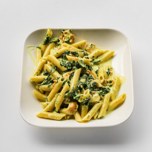 Pâtes saumon crème épinards