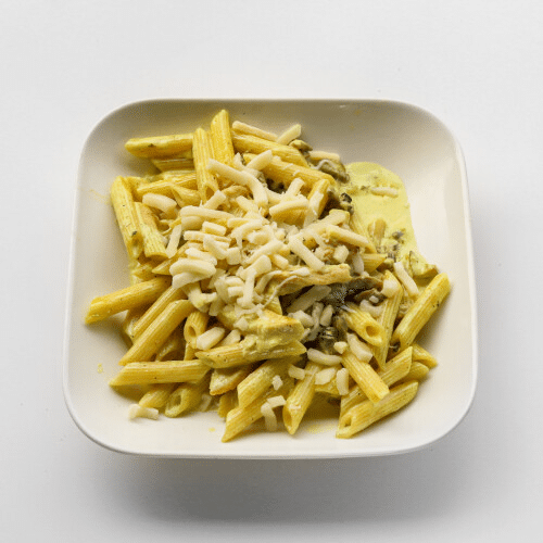 Pâtes poulet champignons crème