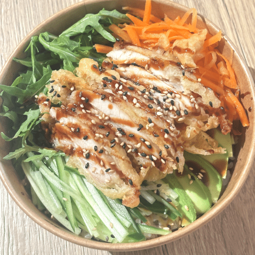 Salade gepaneerde kip