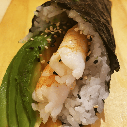 Temaki garnaal avocado