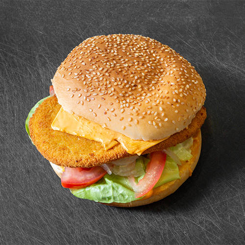 Burger poulet pané