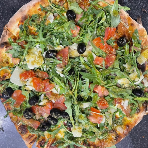 Pizza carpaccio di salmone