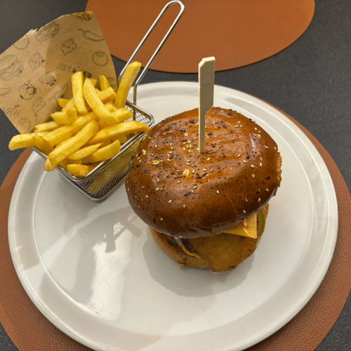 Burger poulet panné