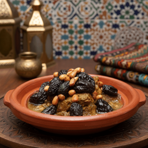 Tajine de Agneau aux pruneaux et aux amandes