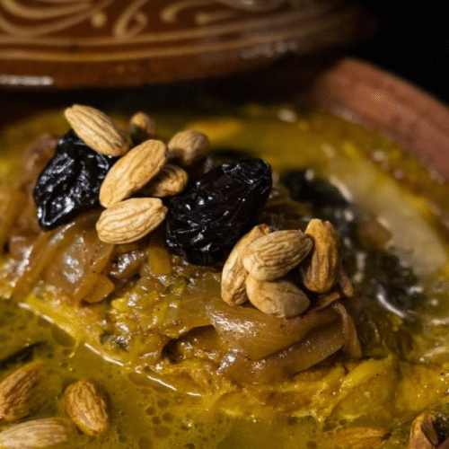 Tajine d'agneau aux pruneaux et amandes