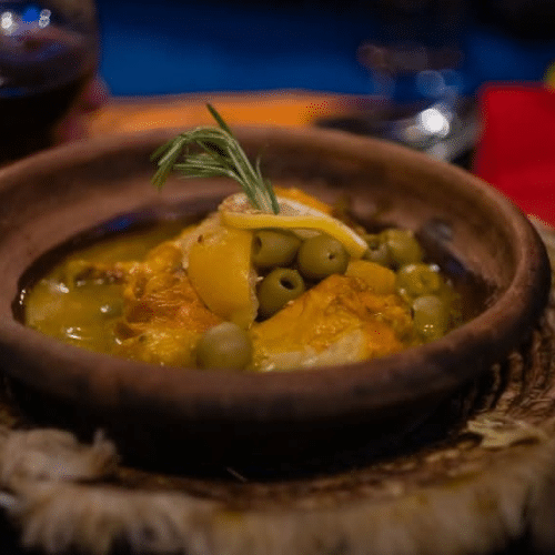 Tajine poulet aux olives et citron confit