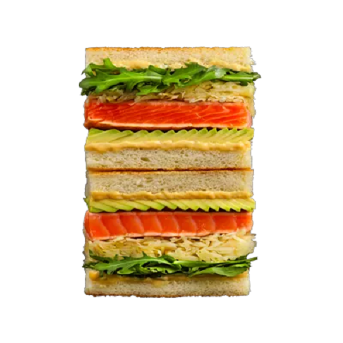 Sando salmon aburi