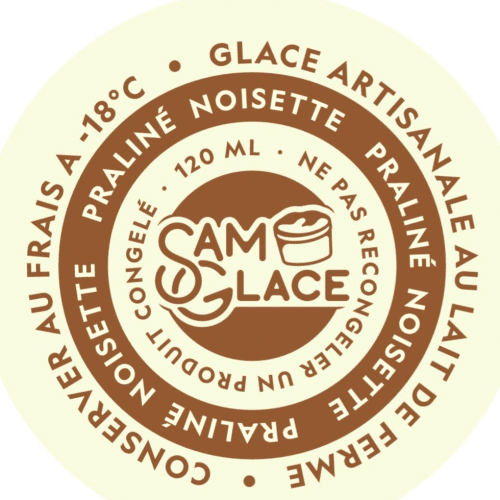 Glace artisanal praliné noisette au lait de ferme