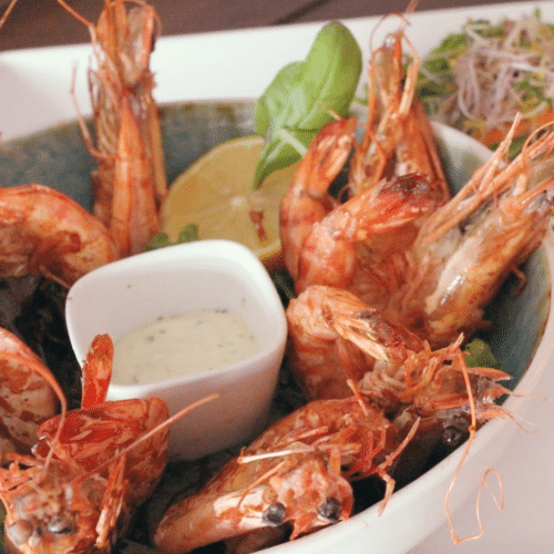 Gegrilde gamba's met look