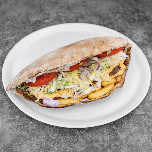 Pitta hamburger met friet