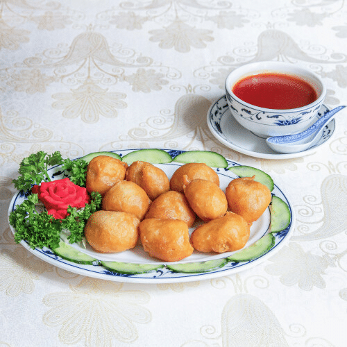 Gefrituurde kip met zoetzure saus