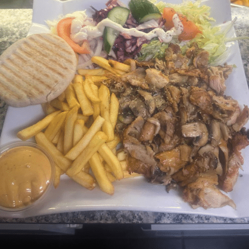 Schotel kebap kip champignons