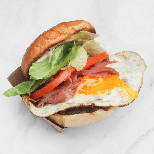 Omelet ham & cheeseburger