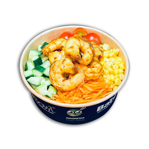 Bali poke bowl salade scampi caramélisé