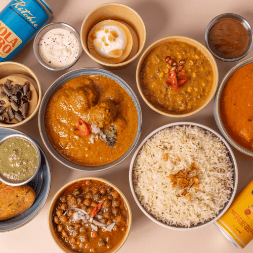 Meat curry platter for 2