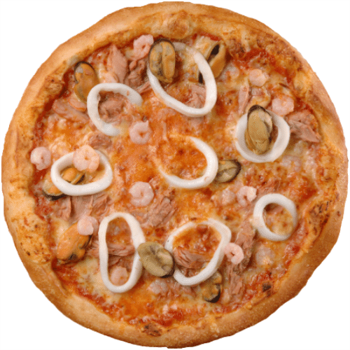 Seafood pizza