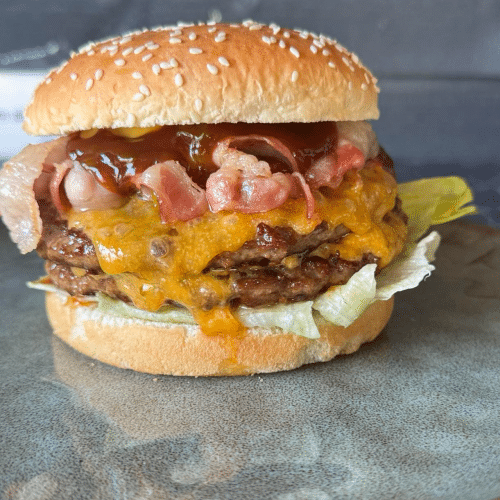 Manhattan bacon cheeseburger