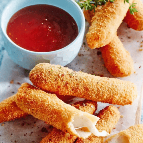 Mozzarella sticks met potje chilisaus 5 stuks