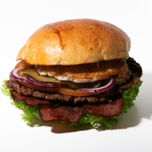 Bacon-egg burger beef menu