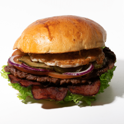 Bacon-egg burger beef