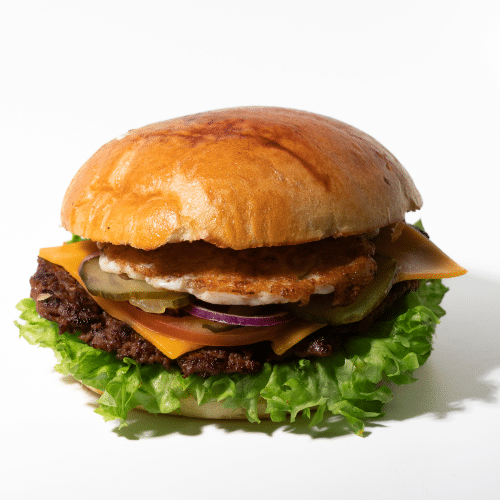 Cheese-egg burger beef menu