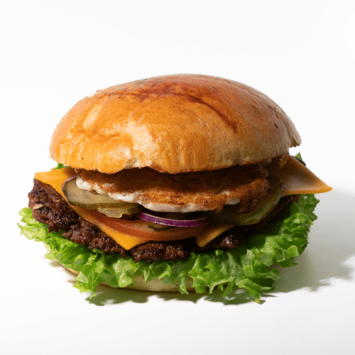 Cheese-egg burger beef