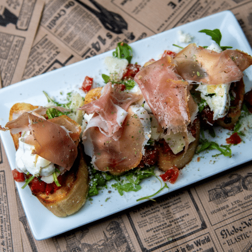 Bruschetta met Burrata & Parmaham