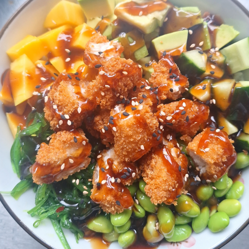 Poke bowl scampi's