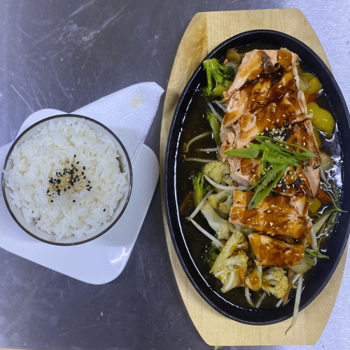 Teriyaki zalm met rijst