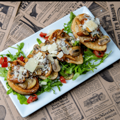 Bruschetta paddestoelen en truffel