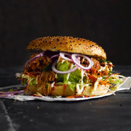 Broodje pulled pork rond