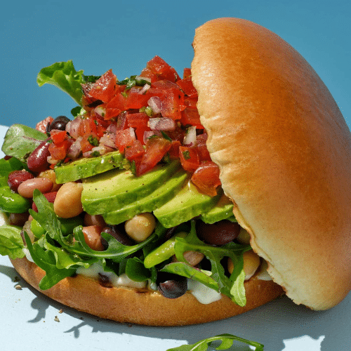 Loaded advocado burger vegan
