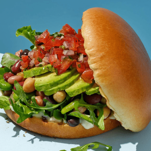 Loaded advocado burger vegan