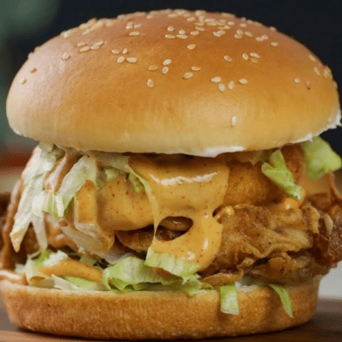 Cheesy chicken burger