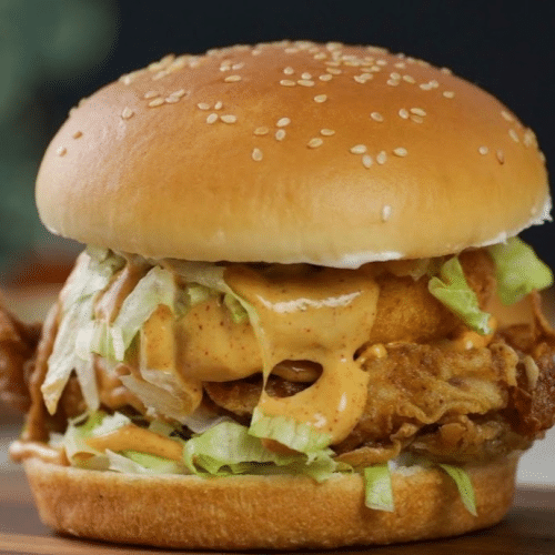 Cheesy chicken burger