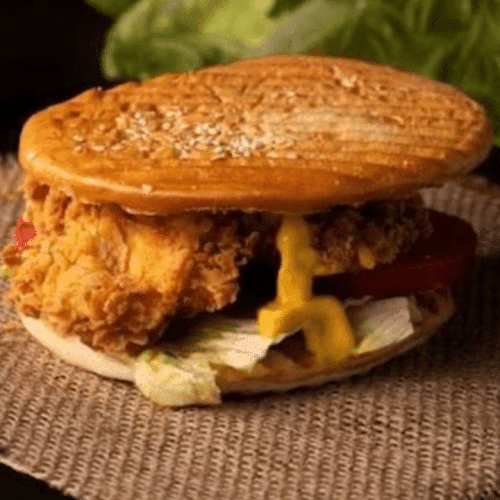 Flat Bread Chicken burger