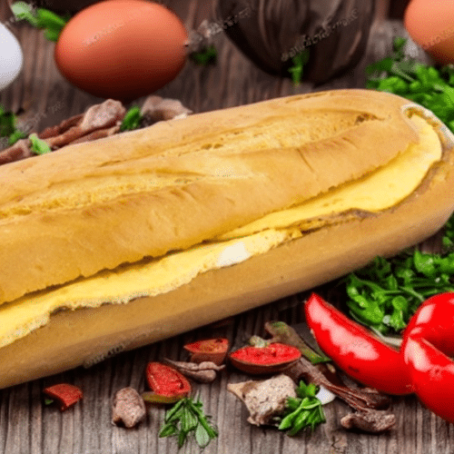 Groot broodje omelet