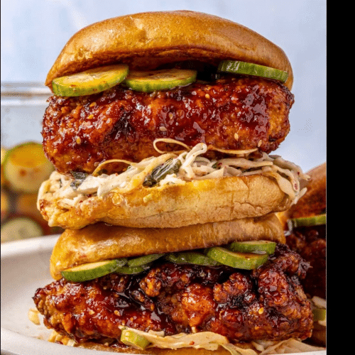 Hot honey chicken burger