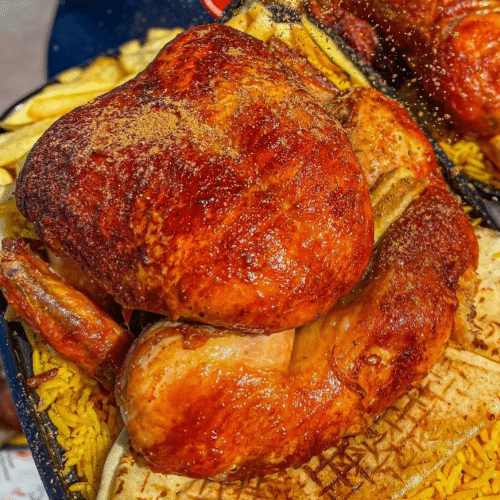 London roasted chicken with chips & rice X 1