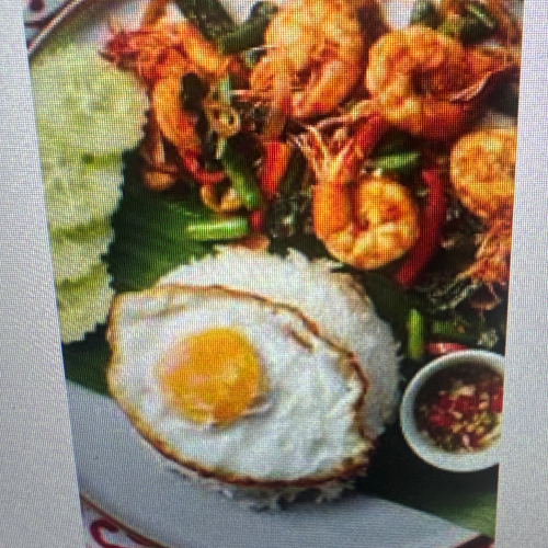 Pad krapow scampi