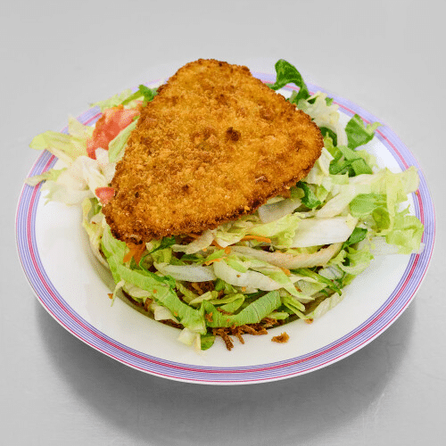 Salade aux poulet panée
