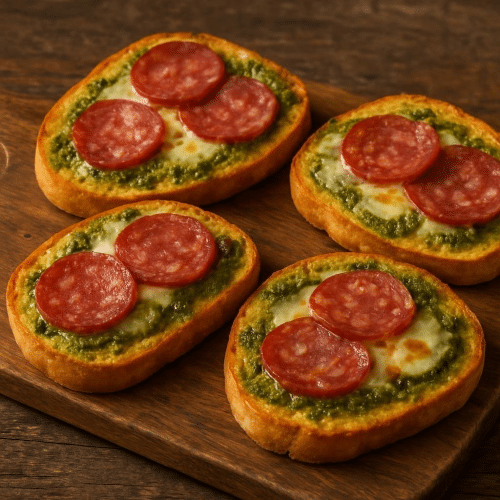 Lookbrood pesto kaas en salami (4 stuks)
