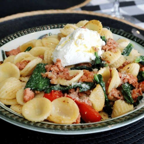 orrechiette chair a saucisse epinards et ricotta