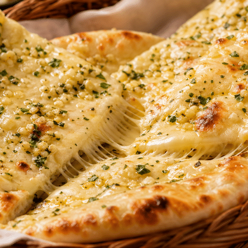 Cheesy-garlic naan