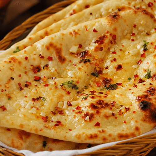 Chili-garlic naan