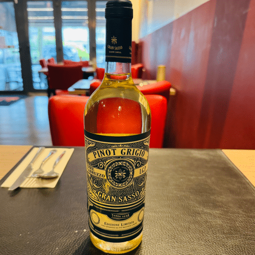 Bottle of white wine pinot Grigio