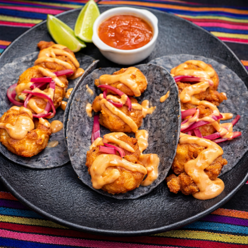 Taco de camaron empanizados