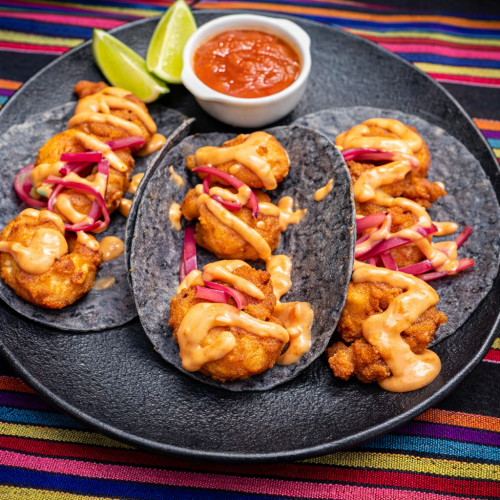 Taco de camaron empanizados