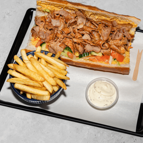 Mitraillette brochette cabillaud